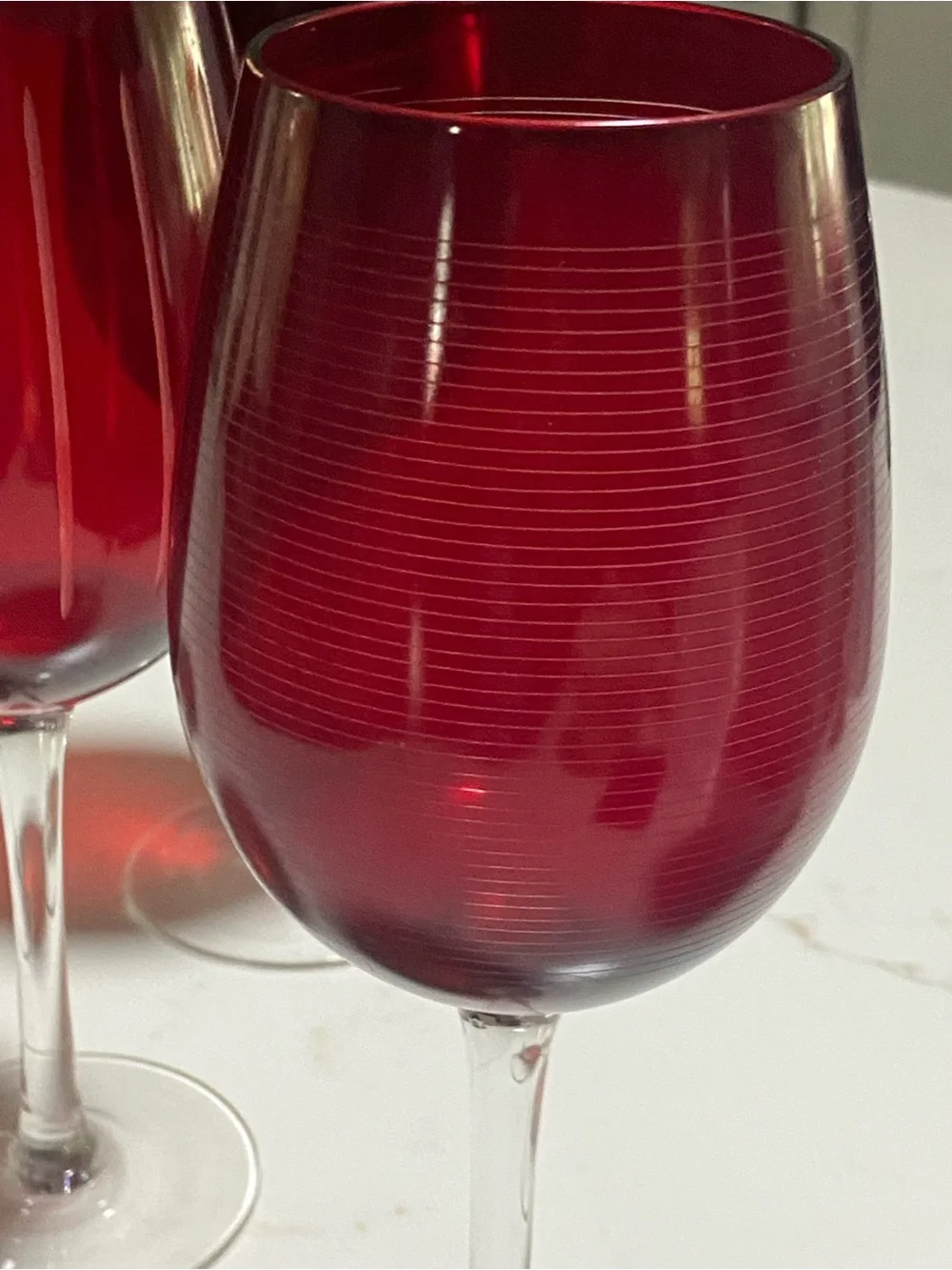 MIKASA 4PC. RUBY Tall HOLIDAY Pedestal Wine Glass